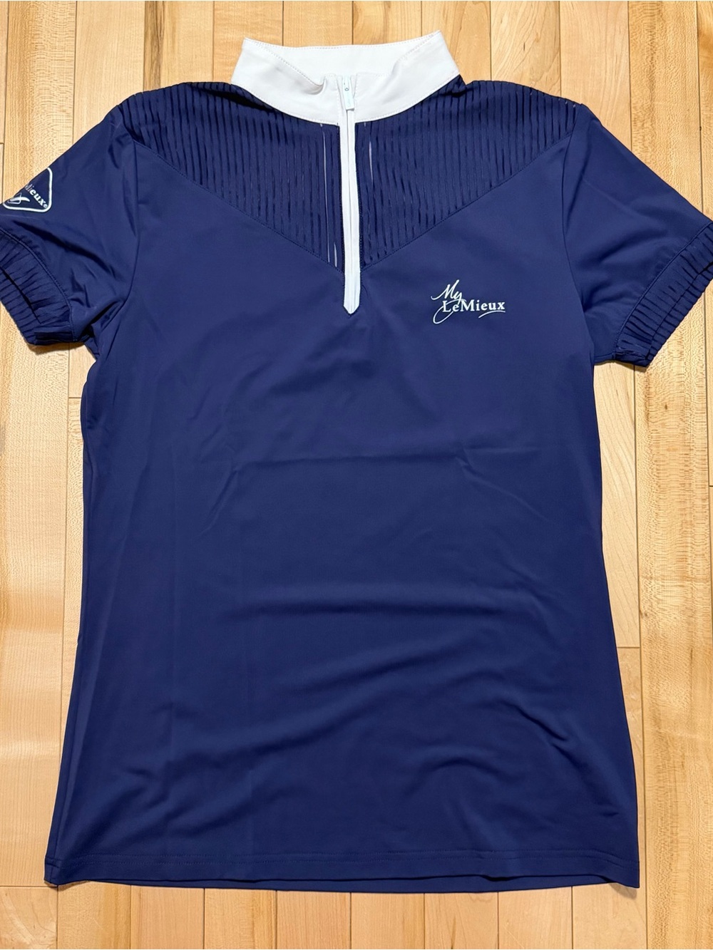 LeMieux Navy Short-Sleeve Zip Riding Shirt